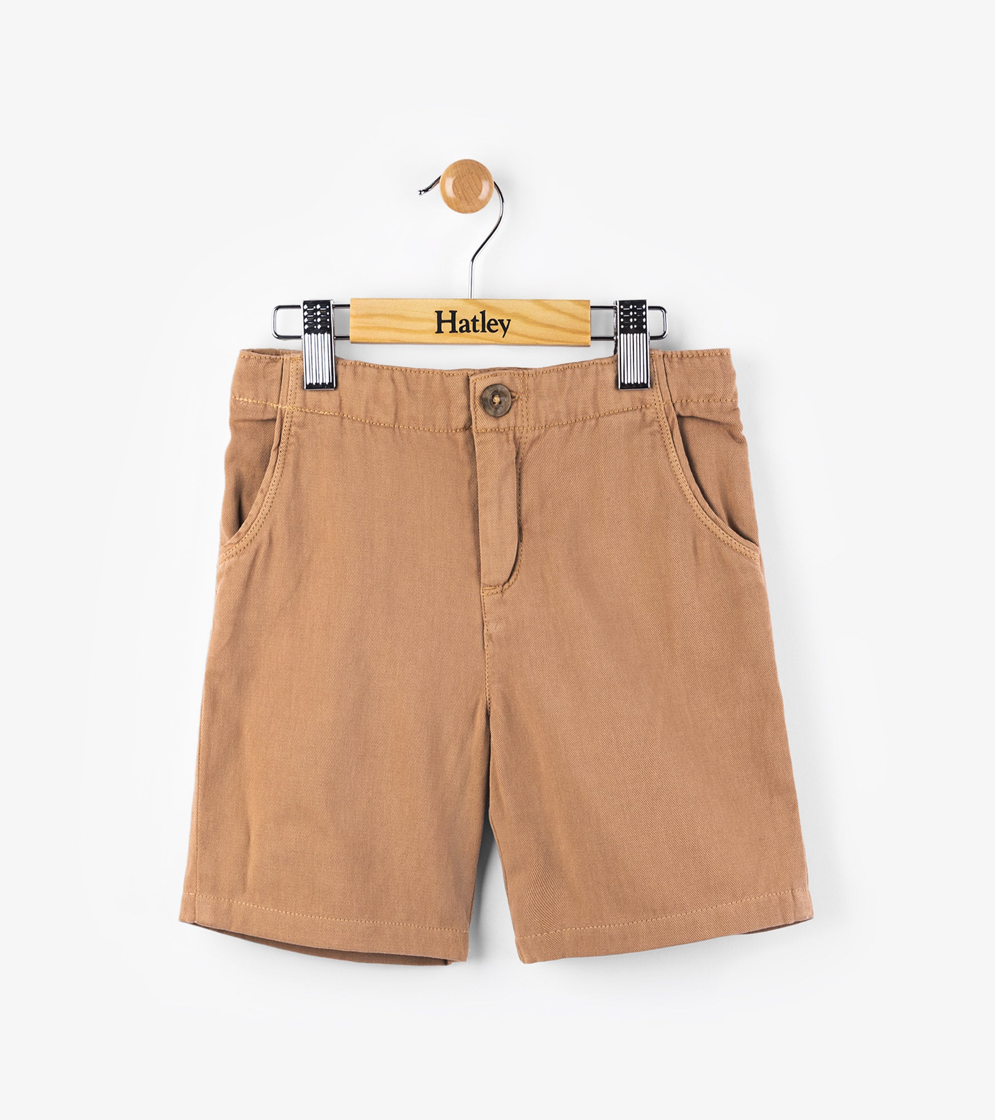 Khaki twill shorts online